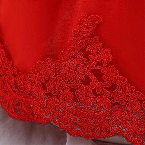 FYMNSI Baby Meisje doopjurk Strik Kant Bloemen Borduurwerk Formele Feest Verjaardag Pageant Bruiloft Bruidsmeisje Tutu Prinses Kerst Avondjurk met hoofdband Outfit voor 6-24 maanden - Afbeelding 6