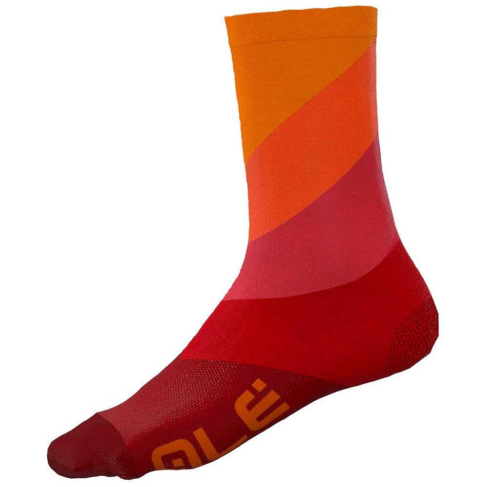 Ale' Unisex Red Alé Cycling Diagonal Digitopre Q-Skin 16Cm Cycling Socks, Medium (Eu 40-43)