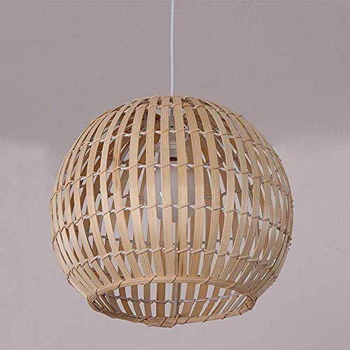 Lámpara colgante de bambú estilo japonés E27 para decoración de techo de restaurante 5