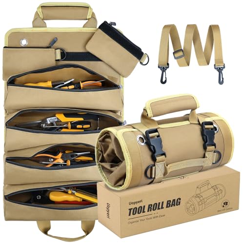 Roll-Up-Tool-Bag-Heavy-Duty-Tool-Organizer-with-2-Detachable-Zipper-Pouches-Compact-Durable-Tool-Storage-for-Men-Women-Perfect-for-Handyman-RV-Owners-Dad-Birthday-or-Fathers-Day-Gifts-Khaki - Urban Country Home Decor Roll-Up-Tool-Bag-Heavy-Duty-Tool-Organizer-with-2-Detachable-Zipper-Pouches-Compact-Durable-Tool-Storage-for-Men-Women-Perfect-for-Handyman-RV-Owners-Dad-Birthday-or-Fathers-Day-Gifts-Khaki