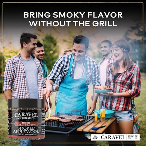 Smoked Applewood Salt for Finishing and Grilling – Natural and Aromatic Applewood Smoked Salt Seasoning Meats and Veggies – 4 oz Stackable Jar by Caravel Gourmet - Image 5