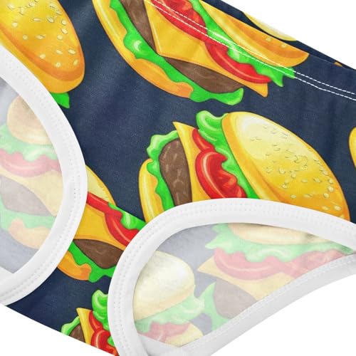 Fun Print Toddler Girls Underwear 2t Cotton Girl Panties Cute Cartoon Hamburgers Lettuce Briefs Girls Undies4