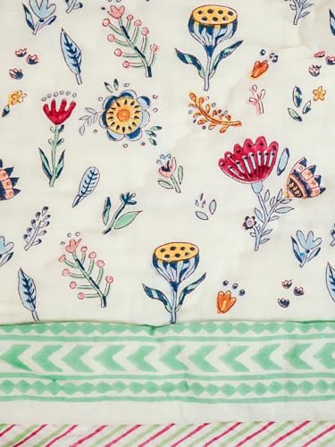 Image of Rang Single Bed Comforter | Uniform Cotton Filling | 100% Cotton Soft & Cozy AC Dohar Blanket | Lightweight Reversible Design | All Weather Quilt | Color - White