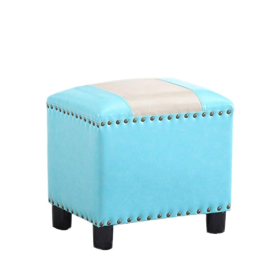 美品　布製スツール　フットレスト Amazon｜スクエアフットレストスツールオットマン、レザー