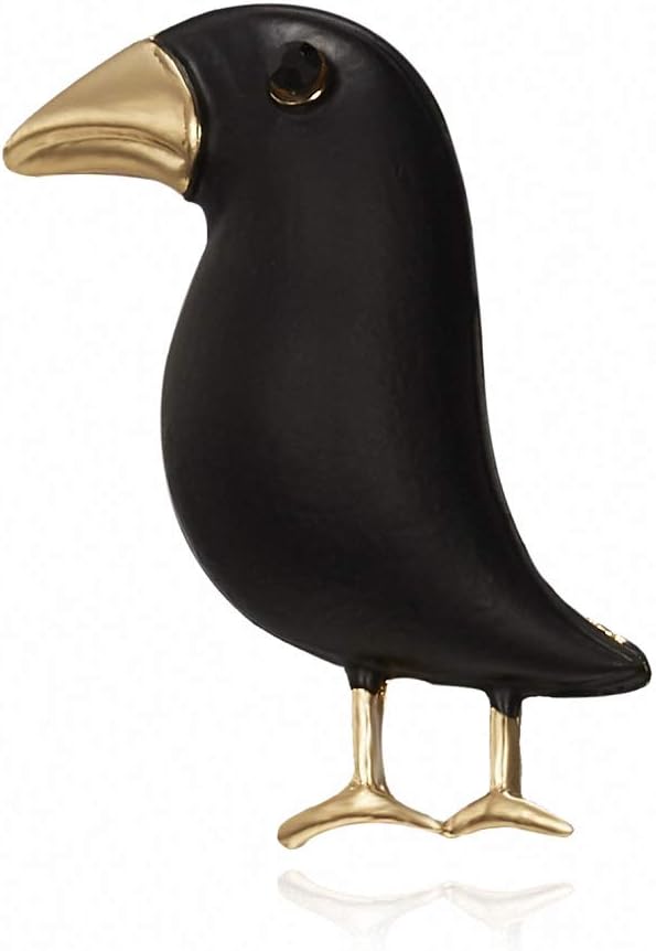 Crow Brooch Black Paint Bird Enamel Brooches Women Suits Collar Brooch Pins Animal Scarf Buckle Gift