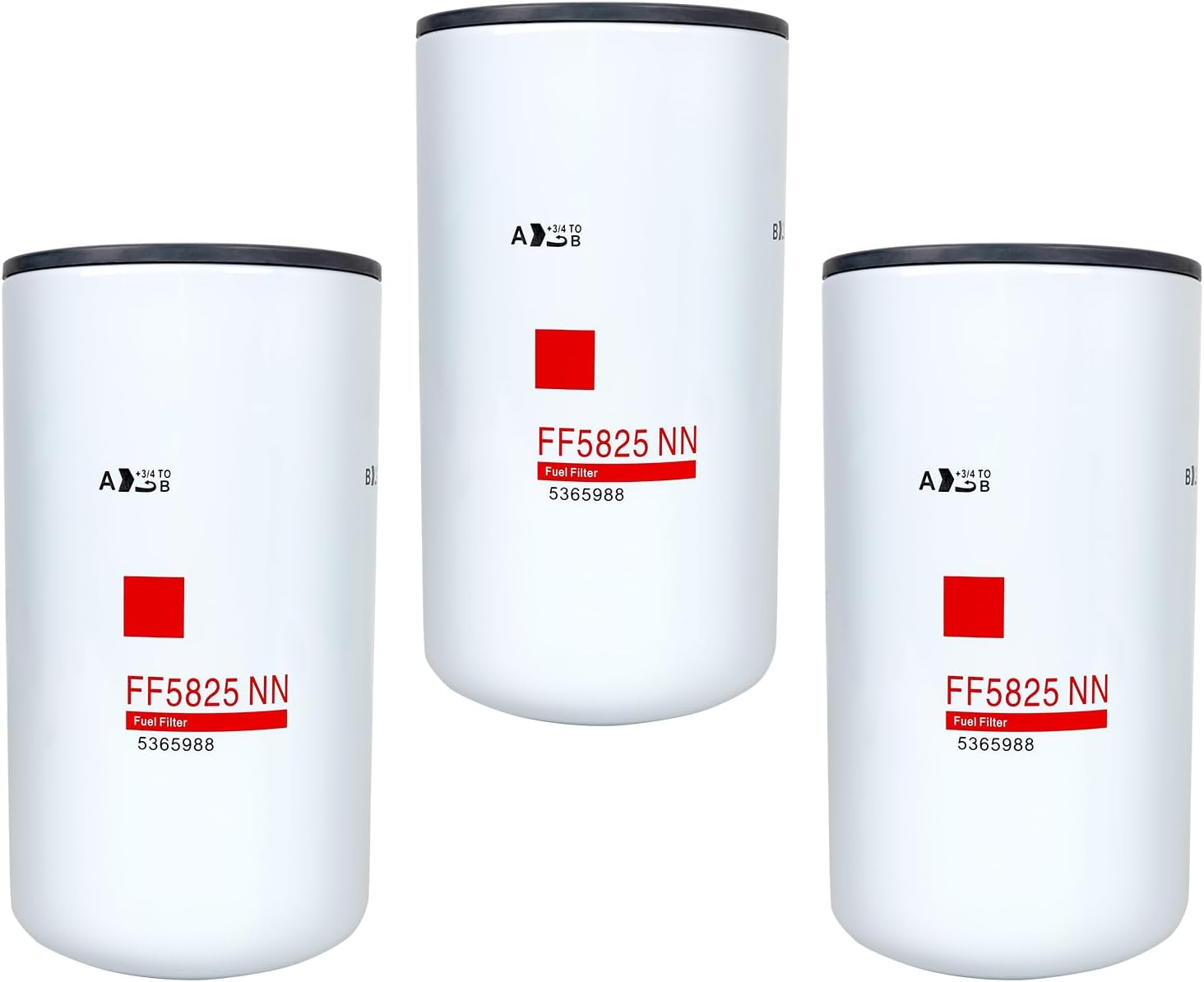 FF5825NN Fuel Filter Compatible with C ummins ISX11.9, ISX15.0, QSX11.9, X15 Engines, Freight liner Peter bilt Ken worth Trucks Replaces FF5825NN, 5599456, 5365988, DBF6776, BF46129, WF10515, 3-Pack