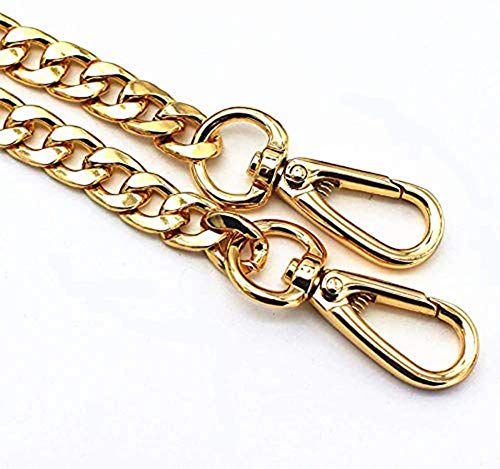 Searea 55\" Iron Flat Chain Strap - Handbags Accessories Replacement Chains for Wallet Purse Straps Shoulder Straps, with 2 Metal Buckles (Gold)