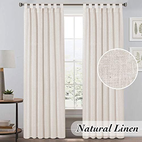 Light Reducing Natural Linen Curtains for Living Room/Bedroom Privacy Assured Semi Sheer Textured