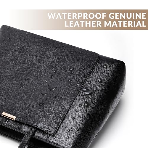 Bolso Tote de cuero genuino para mujer miniatura 5
