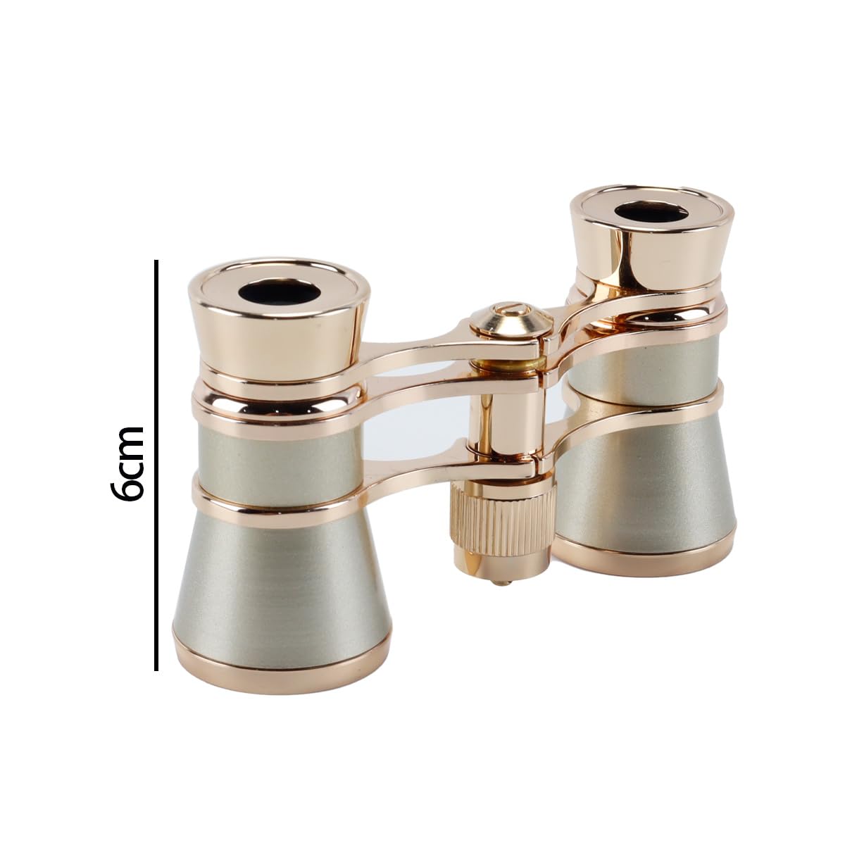 Fernglas, Opernglas, Vollmetall, Handfernglas mit Kette, Champagnerfarbe, 3-fache Vergrößerung, 25 mm Objektivlinse, optische Glaslinsen