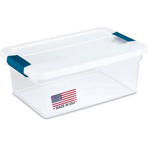 Tribello Clear Plastic Storage Bins with Lids Stackable Storage Bins (15 Quart)