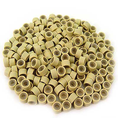 4.0 * 2.8 * 6.0 Mm Silicone Lined Micro Ring Beads Copper Tube Micro Link Beads Hair Beads For I-Tip Hair Extensions (1000 Pcs, Dark Brown - View #2