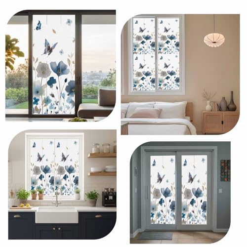 Película decorativa para ventana de privacidad azul miniatura 7