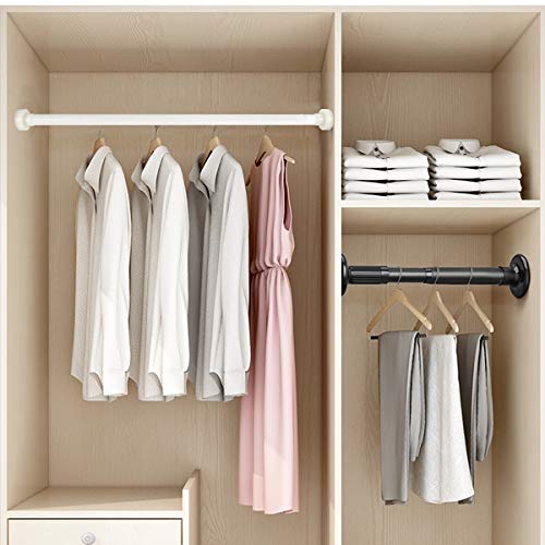 Prodigen Tension Curtain Rod,No Drilling Adjustable Tension Rod for Kitchen,Bathroom,Window,Bedroom,Balcony,Cupboard, Wardrobe, Bookshelf Room Divider Tension Rod Black 43-83 Inch - Thumbnail 2