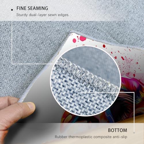 Tapis chien aquarelle 180x240cm lavable et antidérapant pour grand salon - 7