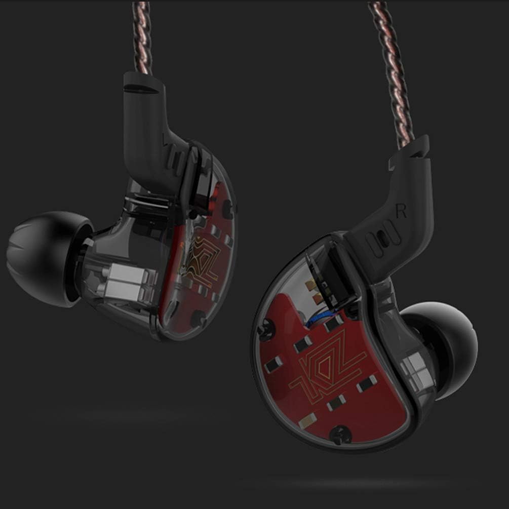 Internal view of KZ ZS10 earphones showing the 5-driver hybrid technology