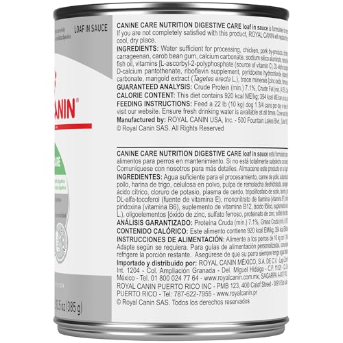 Royal Canin Canine Care Nutrition Digestive Care Adult Loaf in Sauce Dog Food, 13.5 oz (Pack of 12)