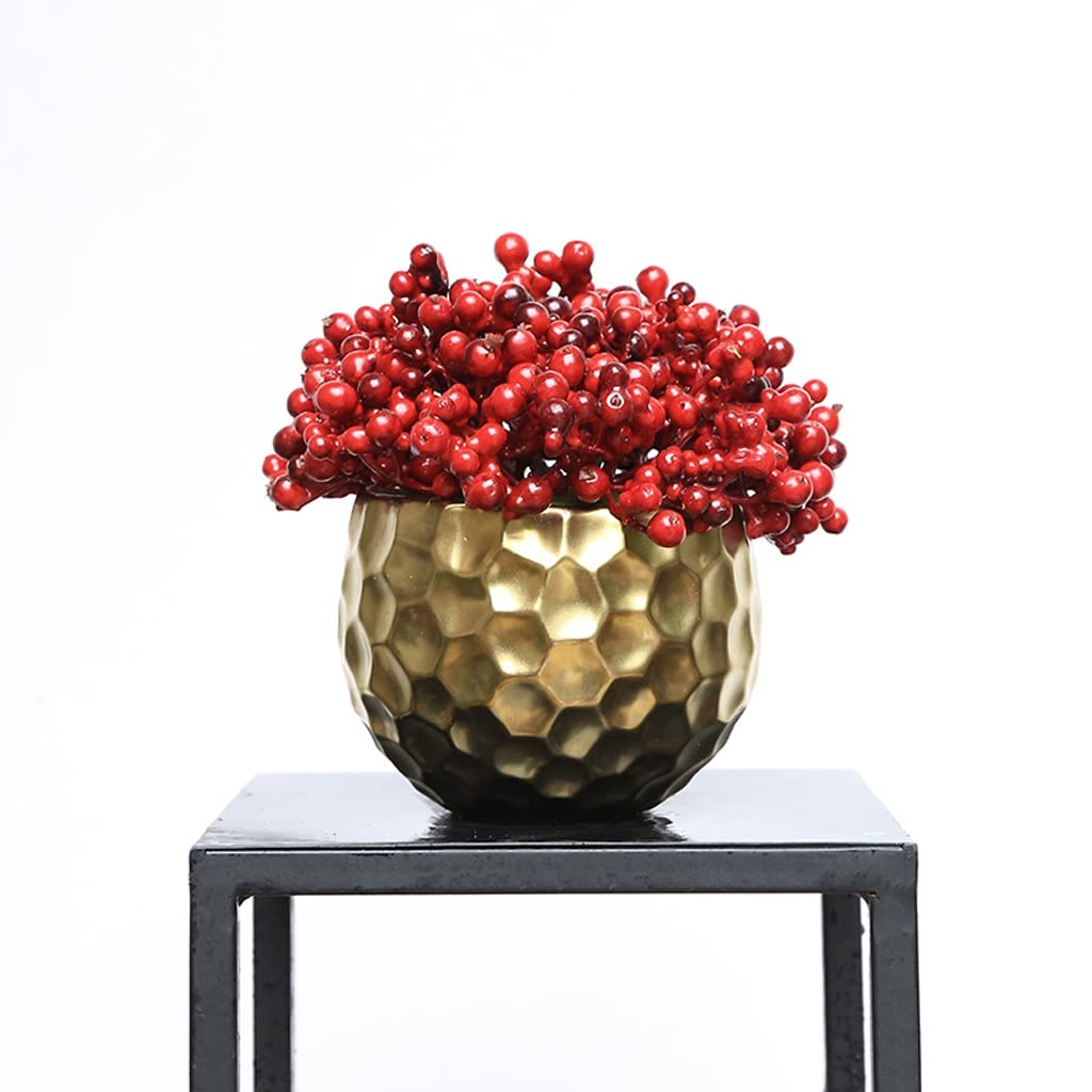 Árbol bonsái Artificial pequeño, simulación de bonsái, bayas Rojas, planta Verde, Flor Dorada, hogar, Sala de estar, oficina, escritorio, adornos pequeños en maceta, Sala de estar,