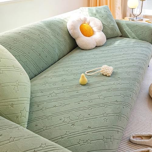 Funda de sofá elástica jacquard de 4 plazas protector resistente a mascotas universal lavable 2