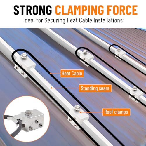 Image of 12PCS Standing Seam Roof Clamps | Metal Roof Fixing Clamp Brackets for Solar Panel Module Installation, Starlink Base, Heat Cable and Snow Guard Attachment