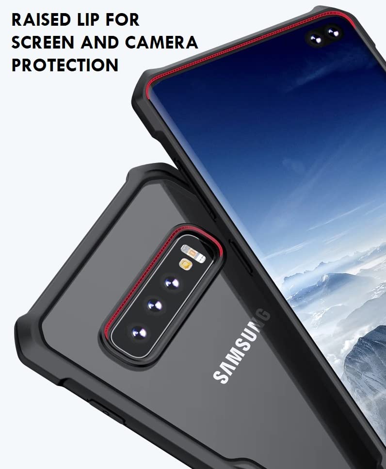 Image of RIGGEAR Xundd Back Cover Case for Samsung Galaxy S10 Plus / S10+ (Armor | PC and TPU | Clear Black)