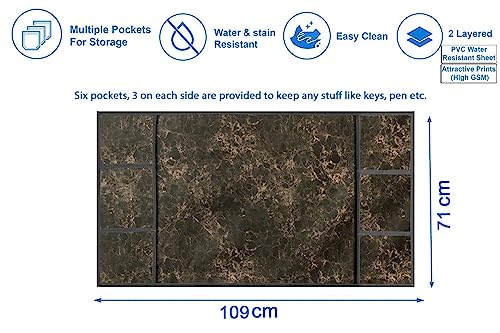 Image of Stylista Refridgerator top Cover Suitable for Samsung RR21C2H25CR /HL, 189 Liter Fridge, Dimension (WXD) 71x109 CM, Marble Pattern Coffee