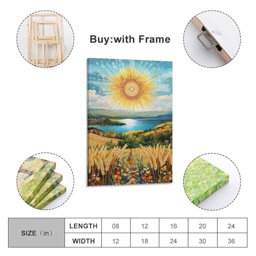 Impression sur toile champ de blé de qualité supérieure pour décoration murale