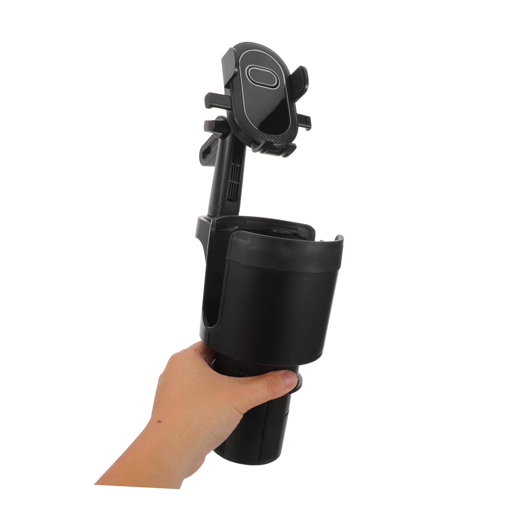 Supporto Auto per Cellulare e Portabicchieri Supporto Smartphone Organizza Bicchieri e Dispositivi Installazione Rapida Materiale Resistente