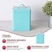 Home Basics Tin Kitchen Food Storage Organization Canister Collection (Large Canister with Cover, Turquoise)