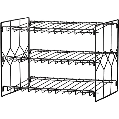 Collections Etc Can Storage Organizer Rack, 3-Tier Storage And Space Saving Pantry Or Kitchen Solution, Black #TOP2