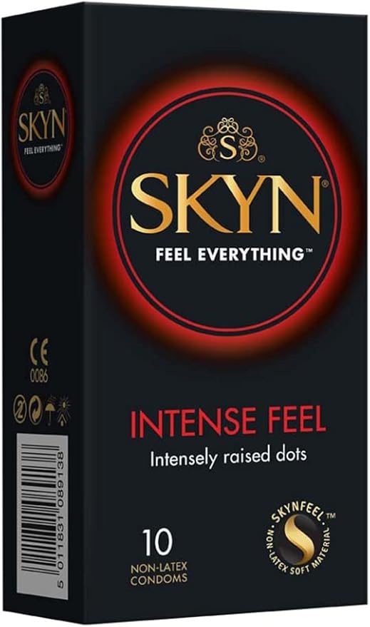 SKYN Intense Feel Condoms Pack of 10 SKYNFEEL Latex Free Condoms for