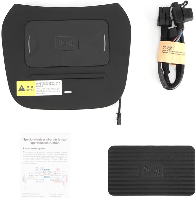 Wireless, Fast Charging Dock, Car Armrest Mount, Mobile Phone Holder, Compatible with Hyundai IX45 Santa Fe 2015-2018