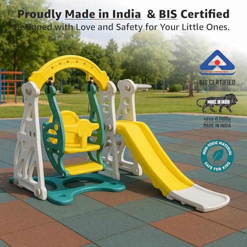 Image of Amazon Brand - Solimo 3-in-1 Garden Penguin Slide & Swing for Indoor & Outdoor Use | for Kids 2-5 Years Old | Safe & Fun | Ideal for Boys & Girls | Toy for Kids | Easy Assembly, Multicolor