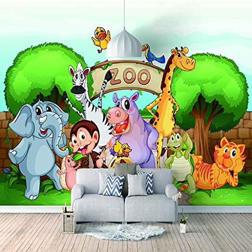 QMWZZV Papel Tapiz Fotográfico Lona Autoadhesiva Fondo De Pantalla Elefante Animal De Dibujos Animados 200 x 140 cm Para Salón Dormitorio Fondo de TV Despacho Pasillo Murales Decoración de Paredes Mod