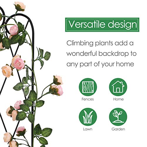 Amagabeli 2 Pack Garden Trellis For Climbing Plants 60" X 18" Rustproof Black Iron Potted Vines Vegetables Vining Flowers Patio Metal Wire Lattices Grid Panels For Ivy Roses Cucumbers Clematis Gt04 #TOP1