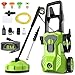 Hochdruckreiniger, 135 Bar 2-IN-1Elektrischer Hochdruckreiniger 2000W Bürstenloser mit 8 Schlauch 500L/h,4 Düsen (0°-40°),Schneeschaum Sprühpistole,Bodenbürste Pressure Washer für Terrasse/Zaun/Außen
