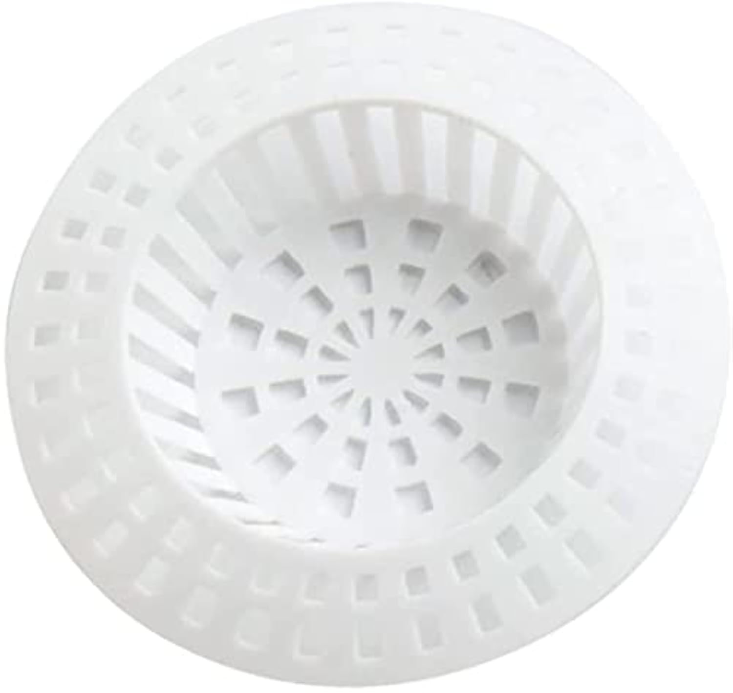 fiXte Plastic Sink Strainer - White Pack of 2 sizes 1x Large 70mm, 1 x Small 60mm Diameter