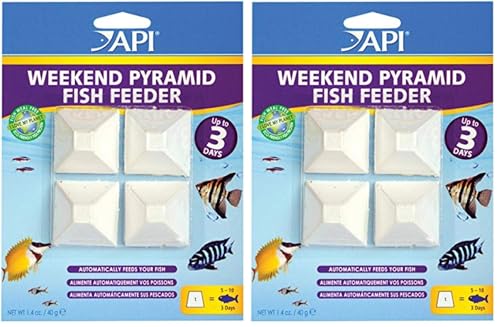 Image of API Weekend Pyramid Fish Feeder 3-Day Automatic Fish Feeder 1.4 oz 4Count Pack (Pack of 2)