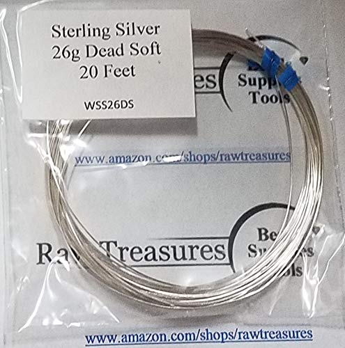 26 Gauge .925 Sterling Silver Dead Soft Wire, Round - 20 Feet_ from RawTreasures