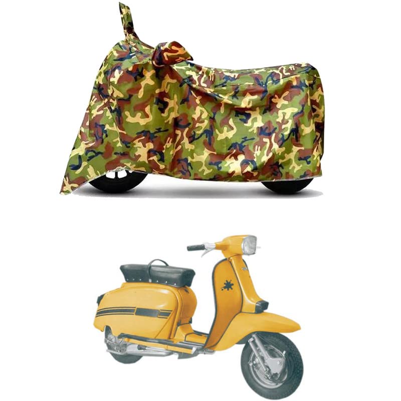 Image of Waterproof 100% PVC Coated Full Bike Scooty Two Wheeler Body Cover Compatible for Lambretta GP 200 /UV-Rays /Heat Protection /Birds Dropping /Scratchproof /Dust Proof [6X6 Jungle Print]