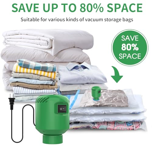 Image of LISACOOL Portable Vacuum Pump Electric Pump Storage Bags for Various Vacuum | 80%Space Saver,Travel Packing Essential&Luggage Space Saving,Seasonal Clothing & Bedding Storage,Dorm Organizing Fast