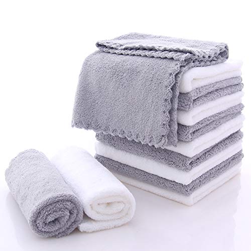Microfiber Facial Cloths Fast Drying Washcloth 12 pack - Premium Soft Makeup Remover Cloths - Highly Absorbent