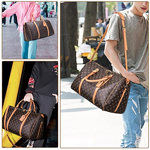 Travel Duffel Bag for Men Leather Overnight Weekender Luggage Tote-Carry On Large Traveling Handbag for Gym Holiday