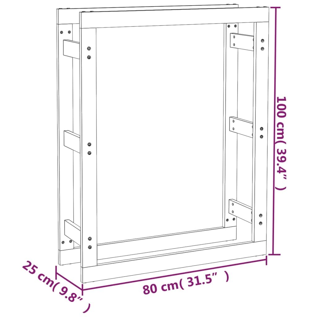 Estantería para leña, color marrón miel, de madera de pino maciza, 80 x 25 x 100 cm para leña, ayuda para apilar, almacenamiento, almacenamiento, soporte, protección en el salón, interior