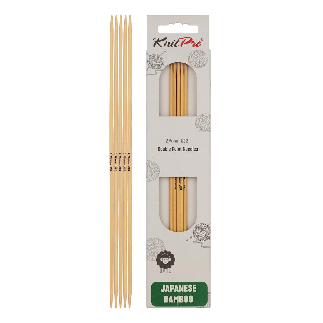 KnitPro Bamboo Double Pointed Needles 6" (15cm) | 2.75mm