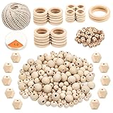 【Genießen Sie den DIY-Prozess】Die Multi-Style-Kombination von Holzperlen kann viele Arten von Dekorationen machen, Sie können viele schöne Muster darauf entwerfen oder erstellen, um personalisiertes Holzhandwerk zu erhalten, Ihre Fantasie zu fördern, interessante handgemachte Zeit zu genießen.