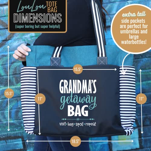 Brooke & Jess Designs Tote Bag for Grandma โ Sturdy Canvas Grandma Tote w/Zipper & Inner Pocket Grandma Bag for Everyday Use4