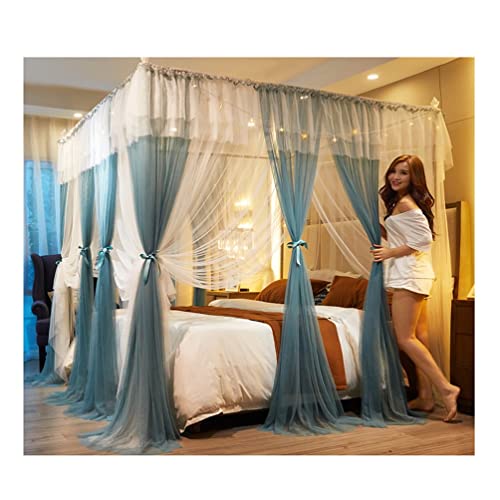 Cortina de cama decorativa verde y mosquitera con dosel de 120x200 2
