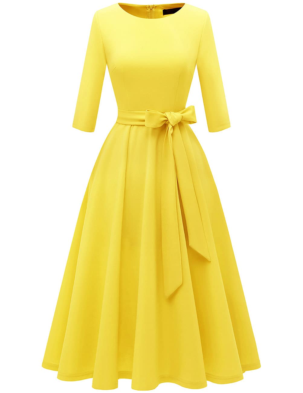 DRESSTELLS Cocktail Dresses for Women, Vintage Wedding Guest 3/4 Sleeves Formal Church Holiday Dress
