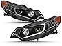 ACANII - For [HID Type] 2009-2014 Acura TSX LED DRL Light Tube Projector Headlights Headlamps Black Driver & Passenger